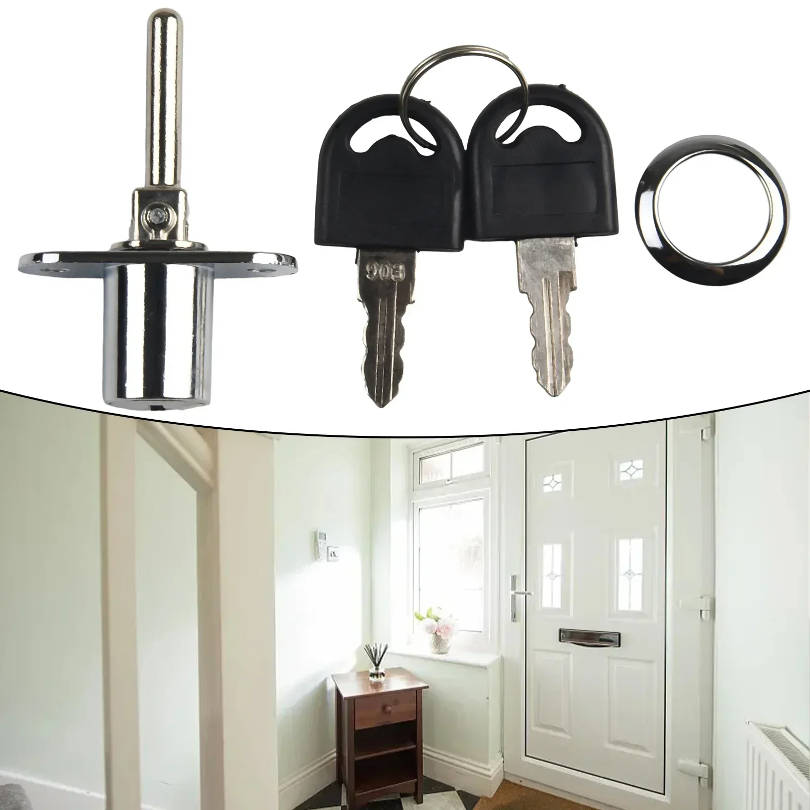 Triple Interlock Drawer Lock Zinc Alloy 1 Set 100% Original High Quality Hot Sale New With 2 Keys Home Hardware