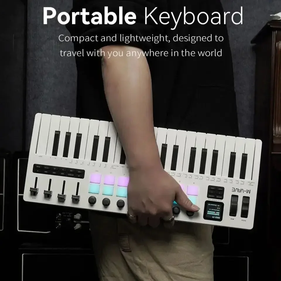 M-VAVE SMK-37 PRO 37 مفتاح MIDI لوحة المفاتيح 16 منصة طبل مصدر الصوت 3 نطاق أوكتاف يدعم الاتصال اللاسلكي إلى أنظمة متعددة #5