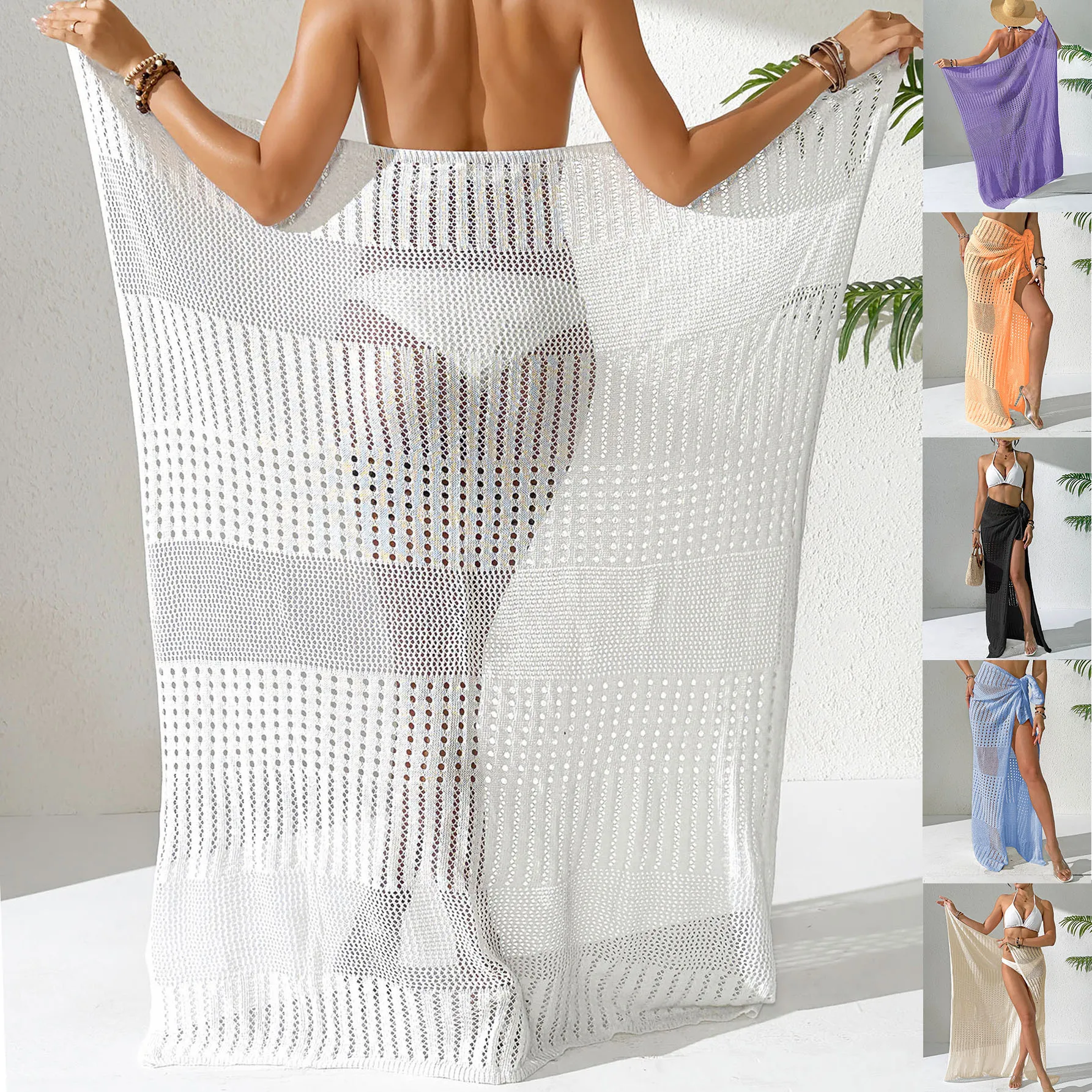 Sommer Solide Mädchen Cover Up Damen Bademode halbe dressing Bademode Frau Hohl Gestrickte Bikini Backless Sexy Badeanzug