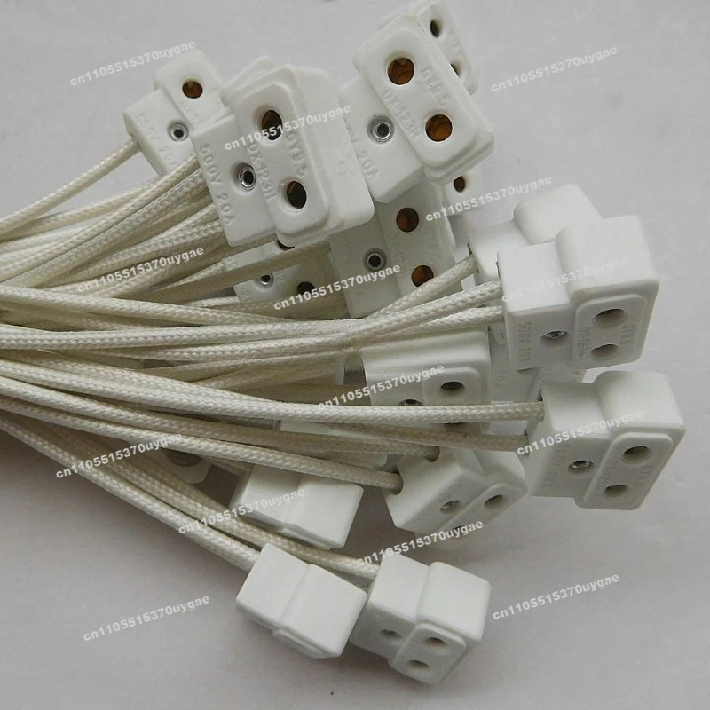 G9.5 Ceramic Lamp Holder HPL575W HPL750W Stage Film and Television Lamp Imager Lamp Holder G9.5 Wire Length 1 Meter