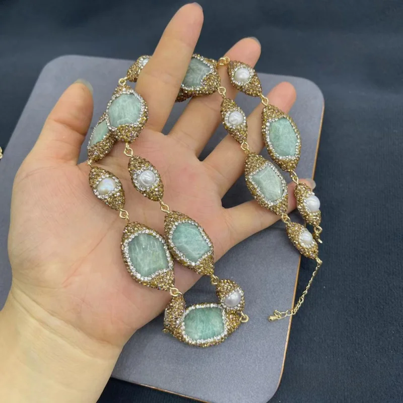 Natural Tianhe Stone Pearl Noble Luxury Women'S Jewelry Set Handmade Popular Elegant Lady  Dress Accessories Free Shipping