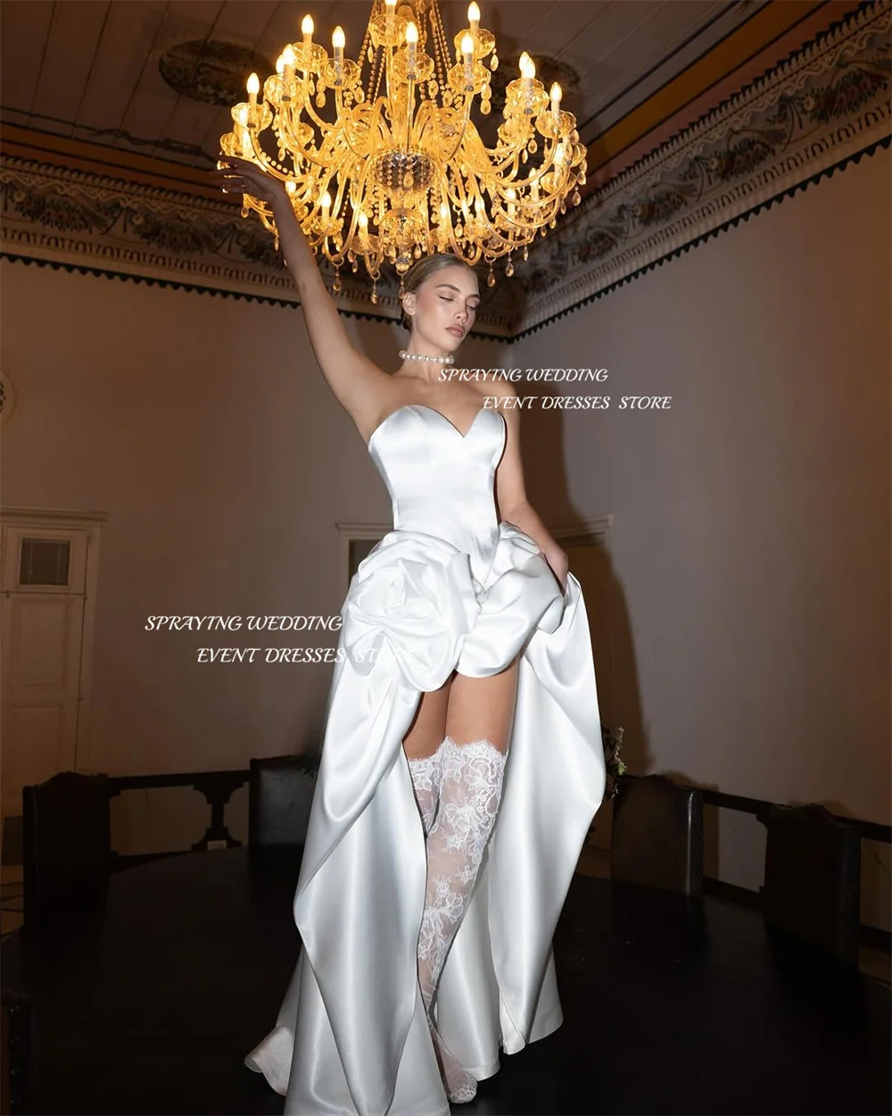 SPRAYING Simple Sweetheart A line Wedding Dress Satin Sleeveless Bridal Gowns 2025 Floor Length Pleat Robe De Mariée Customized