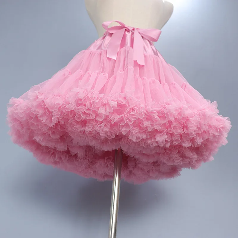 Japanese Girl Pink Skirt Support Cloud Support Lolita Daily Violence Soft Yarn Support 45CM Mid-length Boneless Puffy Skirt