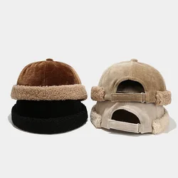 Vintage Docker Cap Brimless Hat Skullcap Retro Cotton Adjustable Soild Color Summer Autumn Spring Hip Hop Fashion