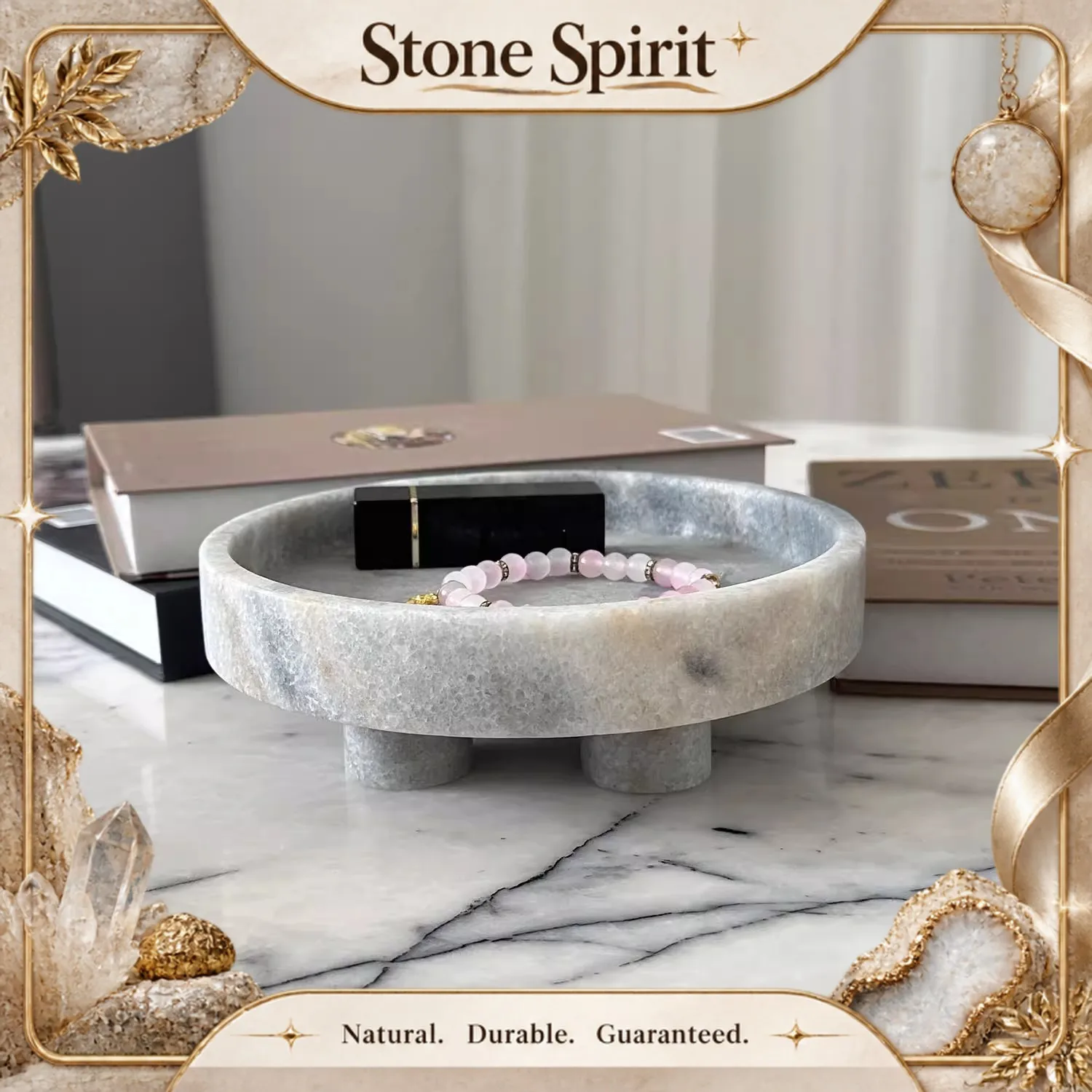 Light luxury Natural Marble Fruit Platter Advanced Design Marble ornaments Living room Decoration Jewelry box Storage Basin
