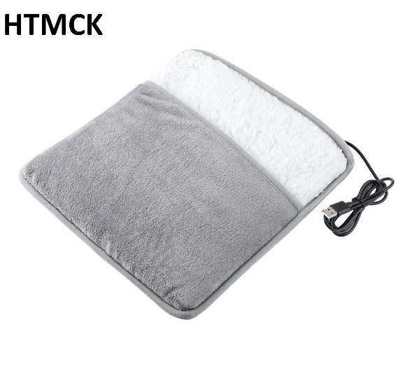 HOMEFISH USB Electric Foot Heating Pad Washable Soft Plush Foot Warmer Mat for Winter Home Bed Under Desk Use