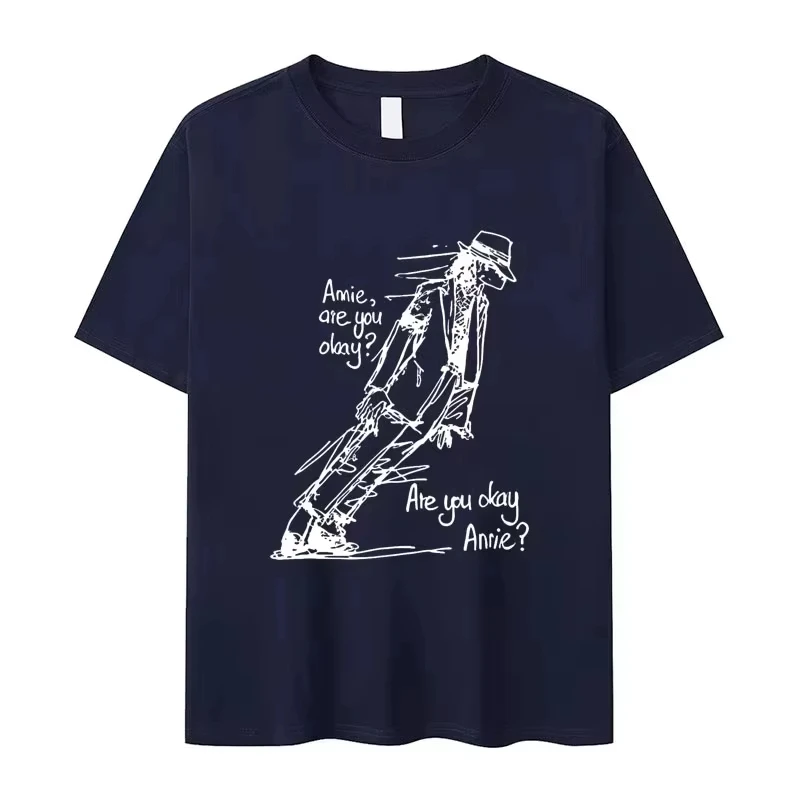 2026 Classic Michael Jackson Are You Okay Print Punk Rock Fashion Short Sleeve T-shirt Men Women Oversized Cotton Cozy Tshirt