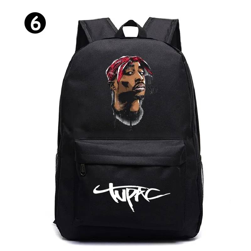 Tupacs s-shakurs backpack men fashion personality 2-2pacs backpack teens casual travel backpack