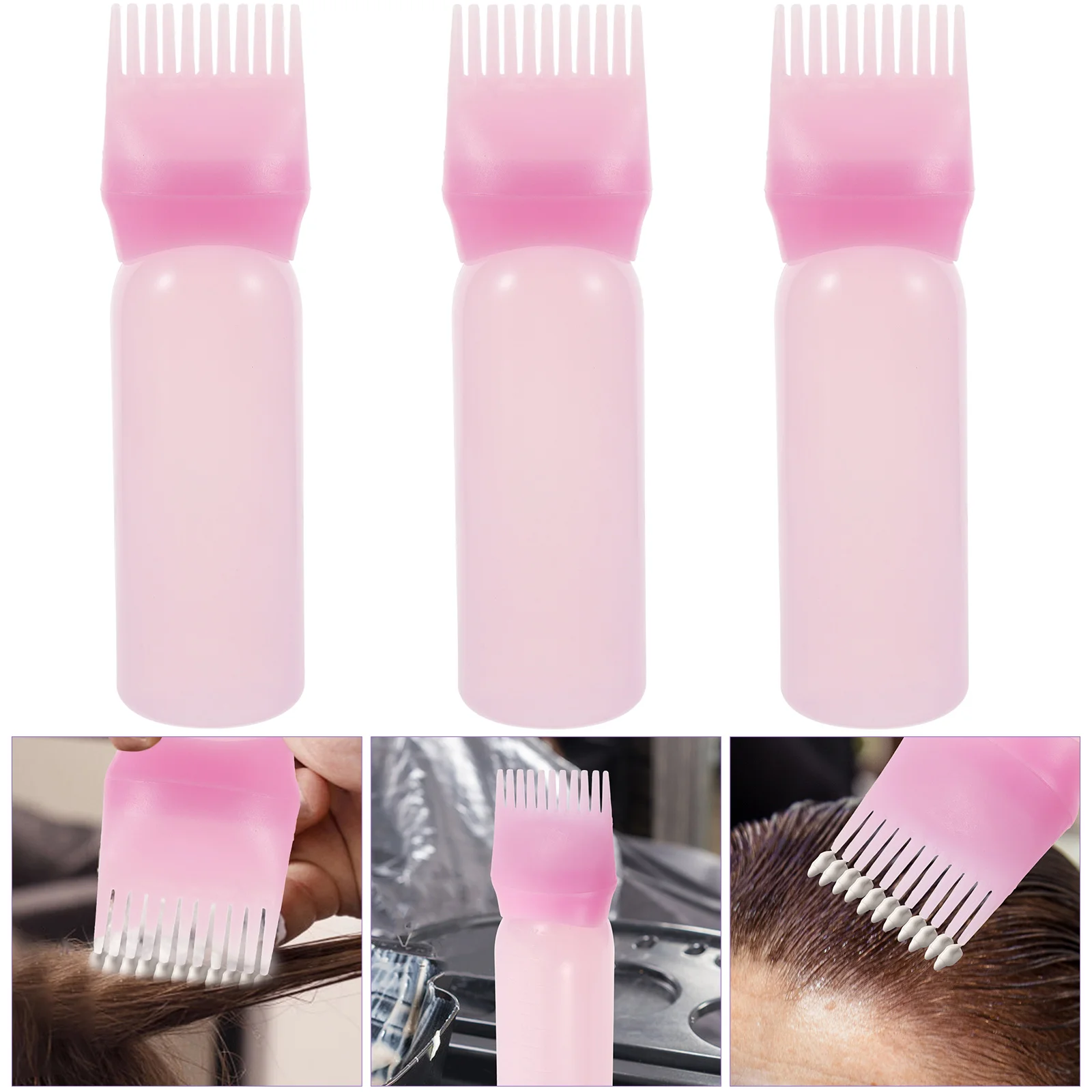 3 pezzi pettine applicatore bottiglia capelli oliatura tintura applicatore bottiglia radice pettine bottiglia radice pettine applicatore bottiglie