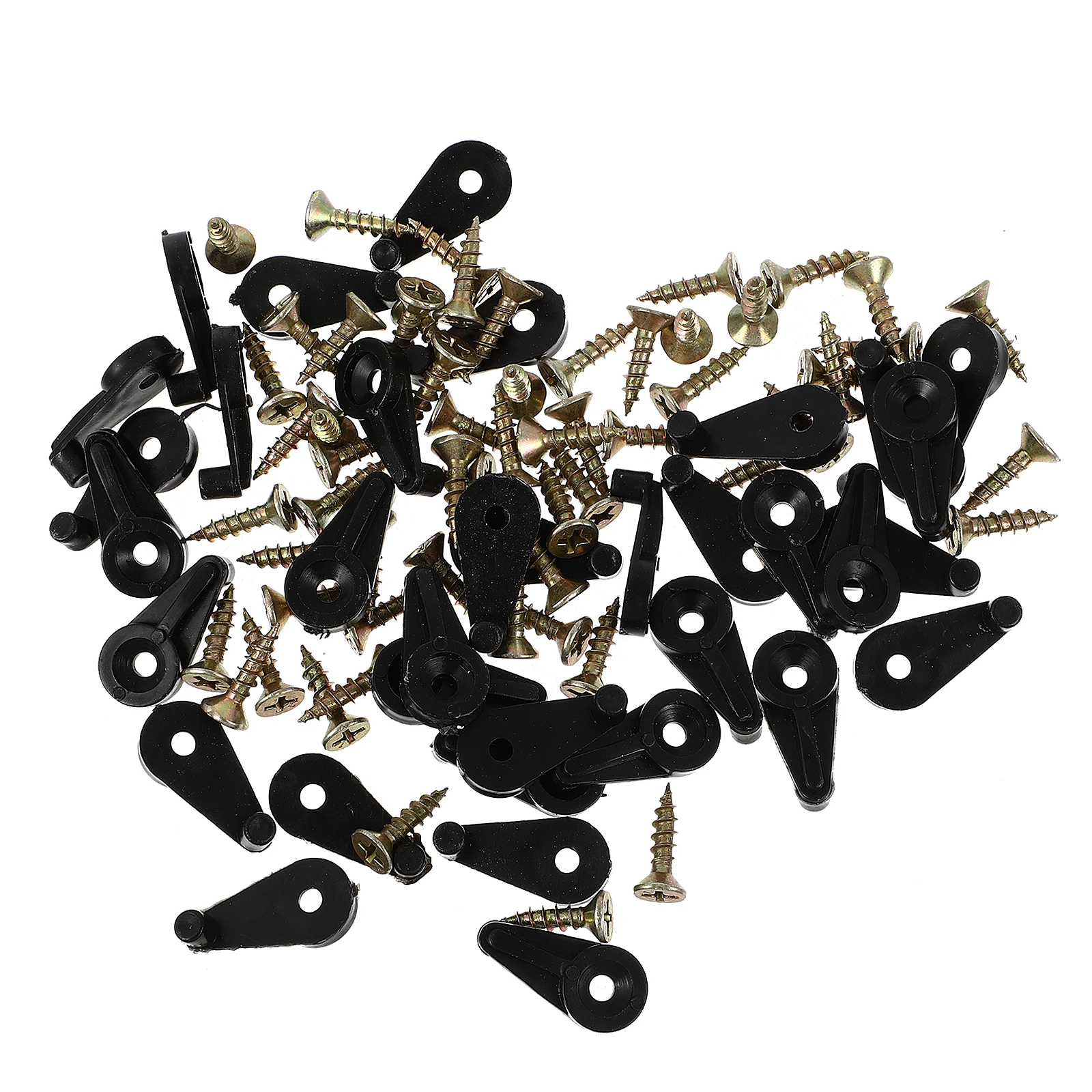 

50 pcs Punch Free Mirror Nail Glass Retainer Clips for Cabinet Doors Black Plastic Bathroom Hardware Kit with Screws Easy