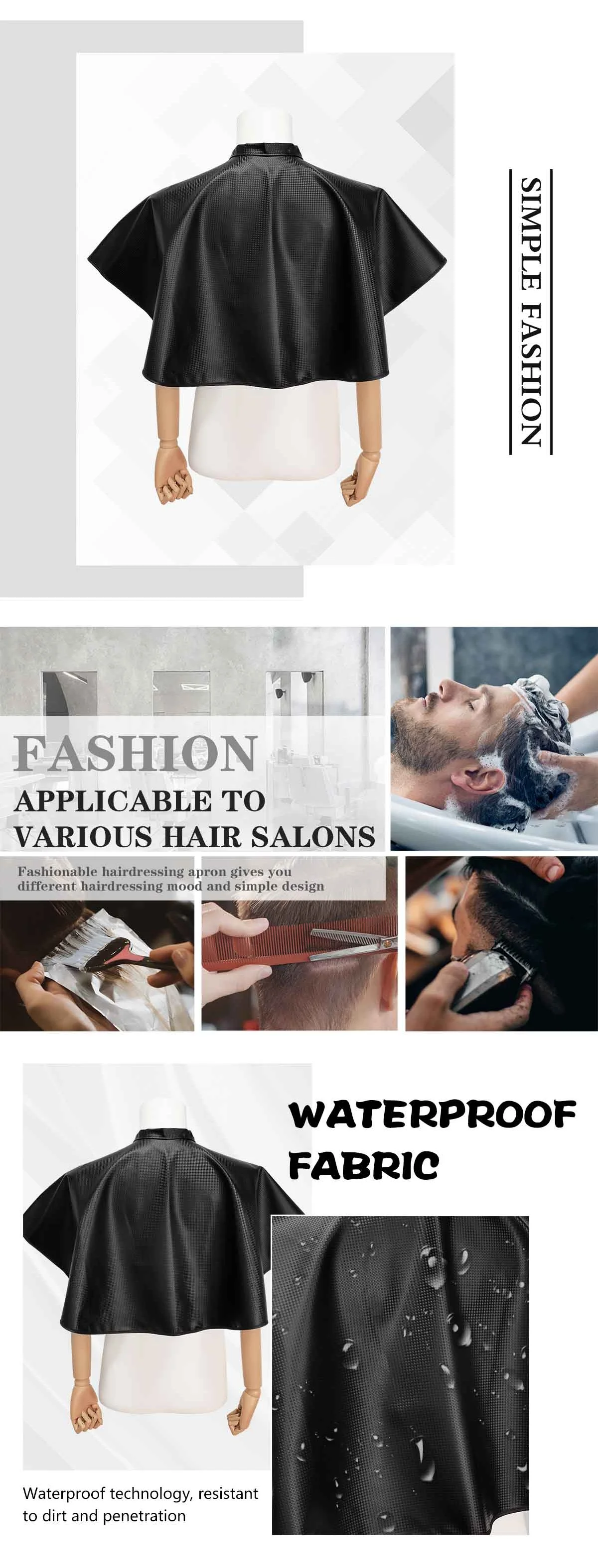 Salon Barber Haar Schneiden Kragen Stylist Schneiden Cape Antistatische Haar Färben Schal Neck Wrap Abdeckung Friseur Friseur Zubehör – Detail 3