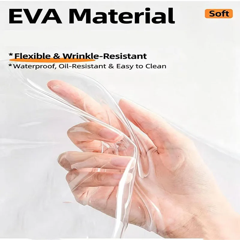 Transparent AC Partition Curtain, Windproof, Oil & Fume Resistant, Easy Installation for Living Room, Bedroom and Kitchen