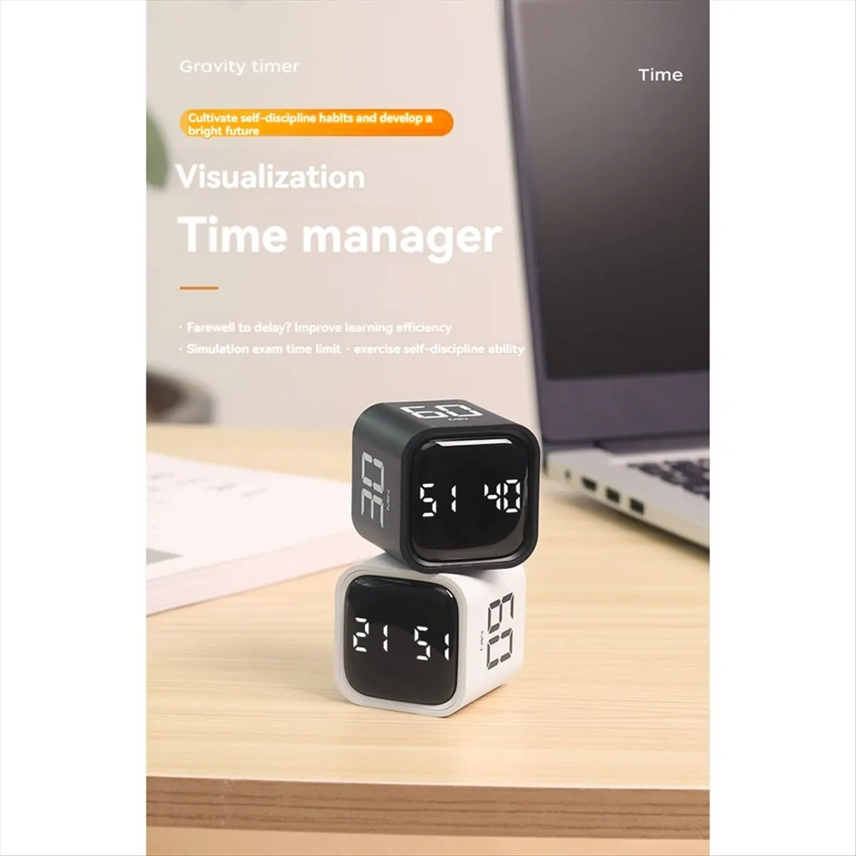 【BRAND NEW】Timer Flip Sensor Cube Timer Countdown&Countup 5/10/30/60min&Custom Timing for Work Learning Kitchen Cooking