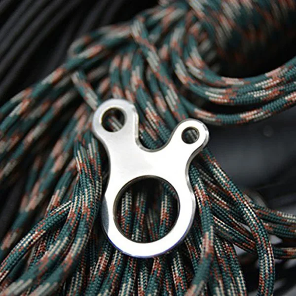 

5Pcs Outdoor Knotting Buckle Tool Stainless Steel 3 Hole Fastener for Tents Sleeping Bags Backpacks Drawstring Adjustment