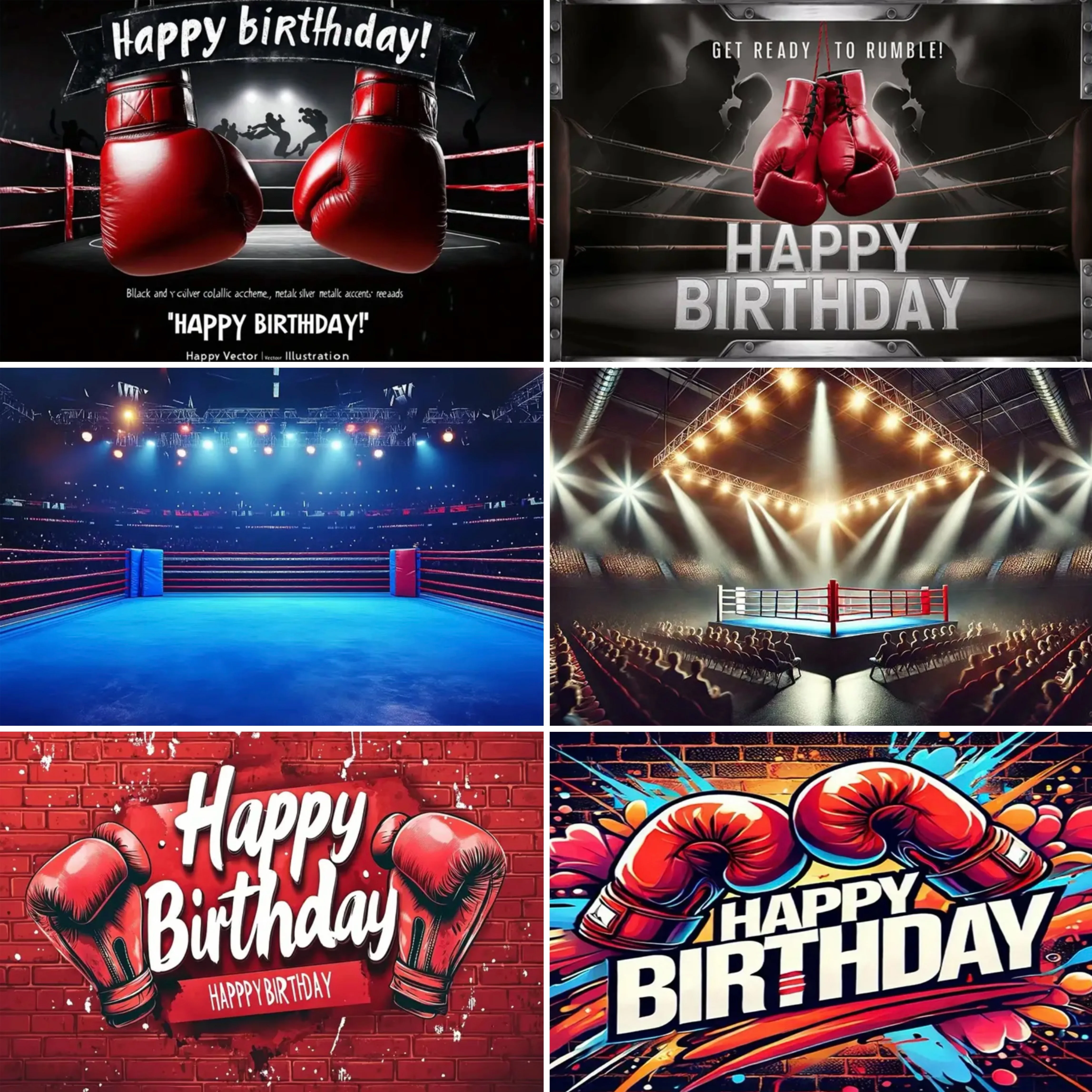 

Boxing Theme Birthday Party Decoration Background Boxing Gloves Boxing Venue Scene Decoration posters Backdrop Party Supplies