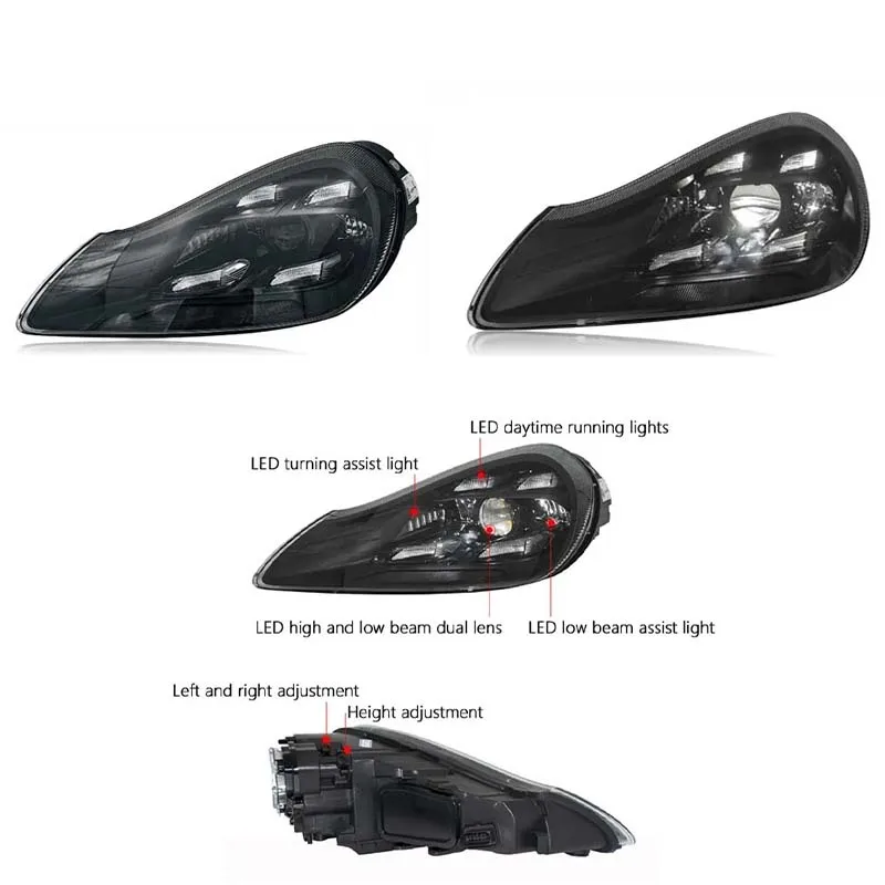 

Pair 2021 LED Headlights Upgrade for Porsche Cayenne 957 2008-2010 Front Head Lamp Car Lights Auto Lamp Accessory High Quality