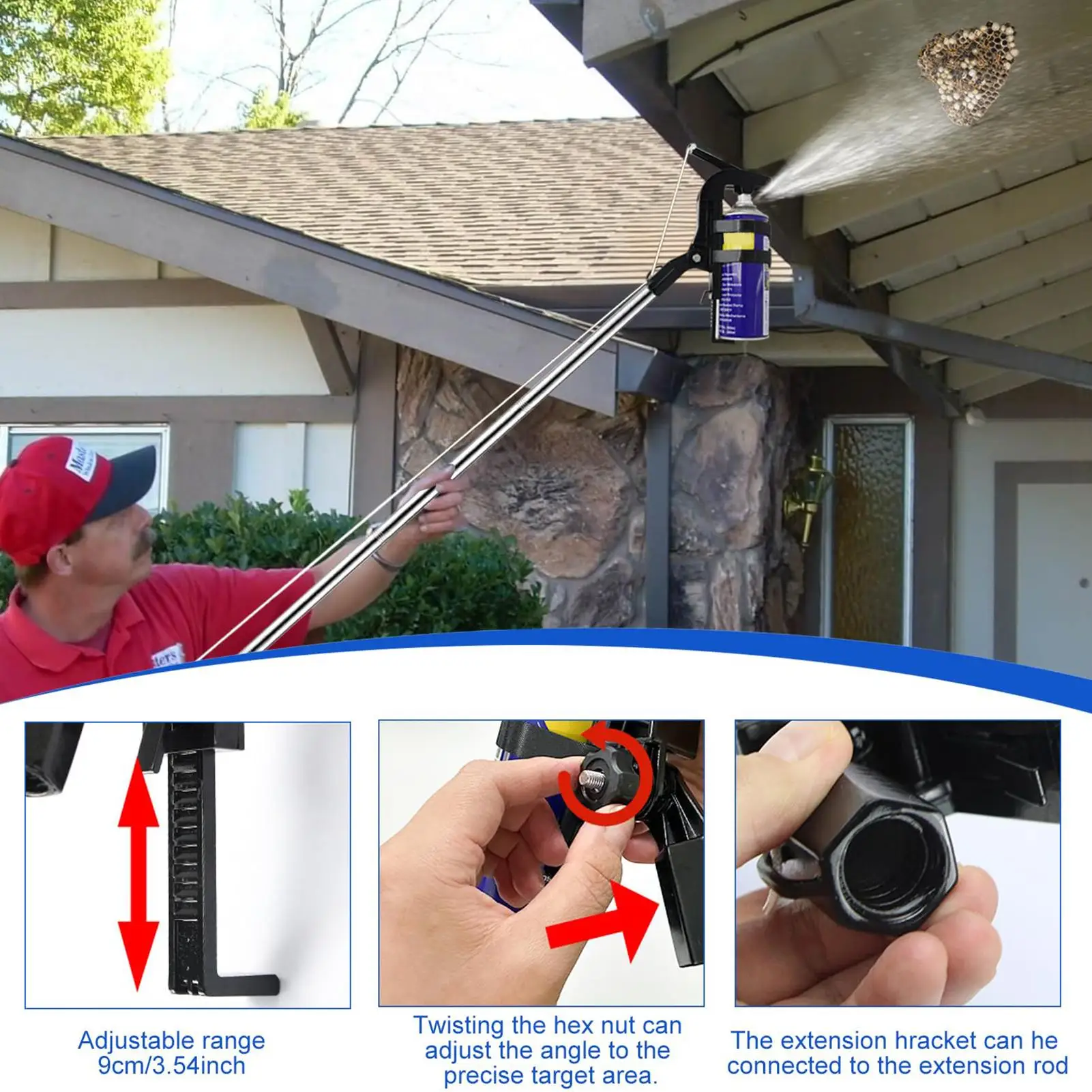 

new Spray Can Extender Adjustable Sprayer Bracket Adaptor Spray Extender Wasp Nest Aerosol Can Extension Sprayer Extension Parts