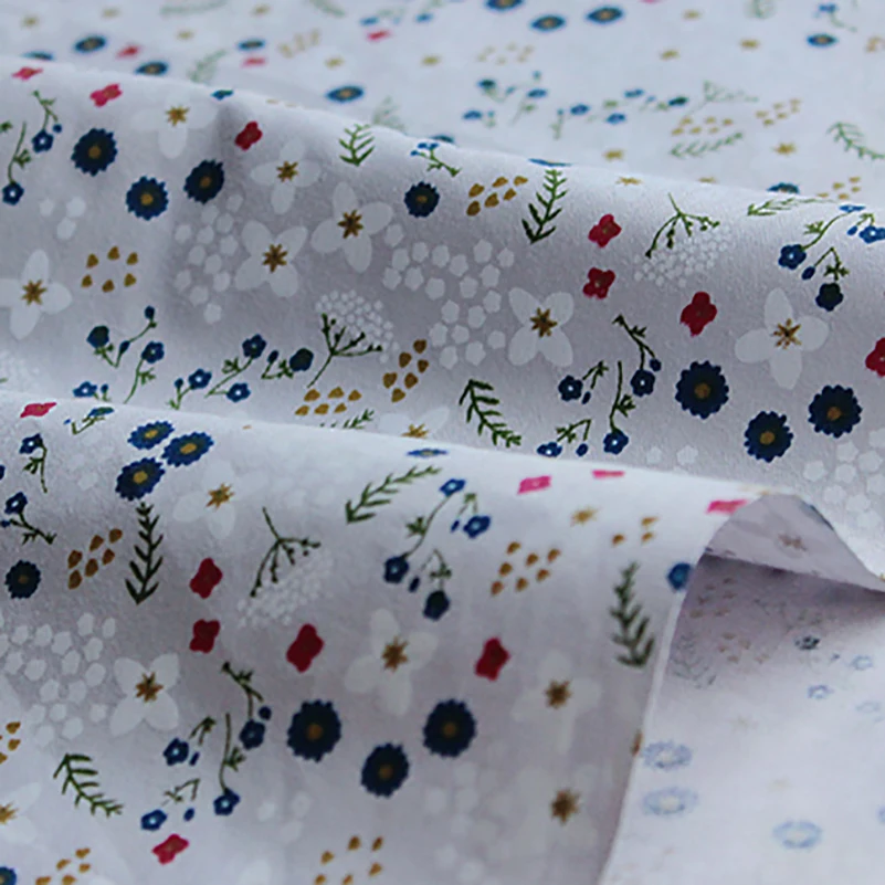 Floral Twill Fabric Flowers Pure Cotton for Sewing Dresses Clothes Sheet DIY Handmade by Half Meter