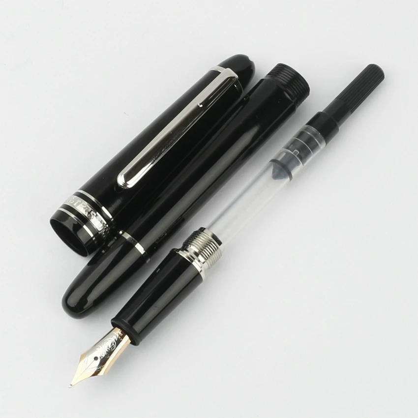 High Quality Luxury MB Monte Ballpoint Pen Meisterstuck Black Resin Blance Platinum Line Medium Nib Rollerball Pen 163/145