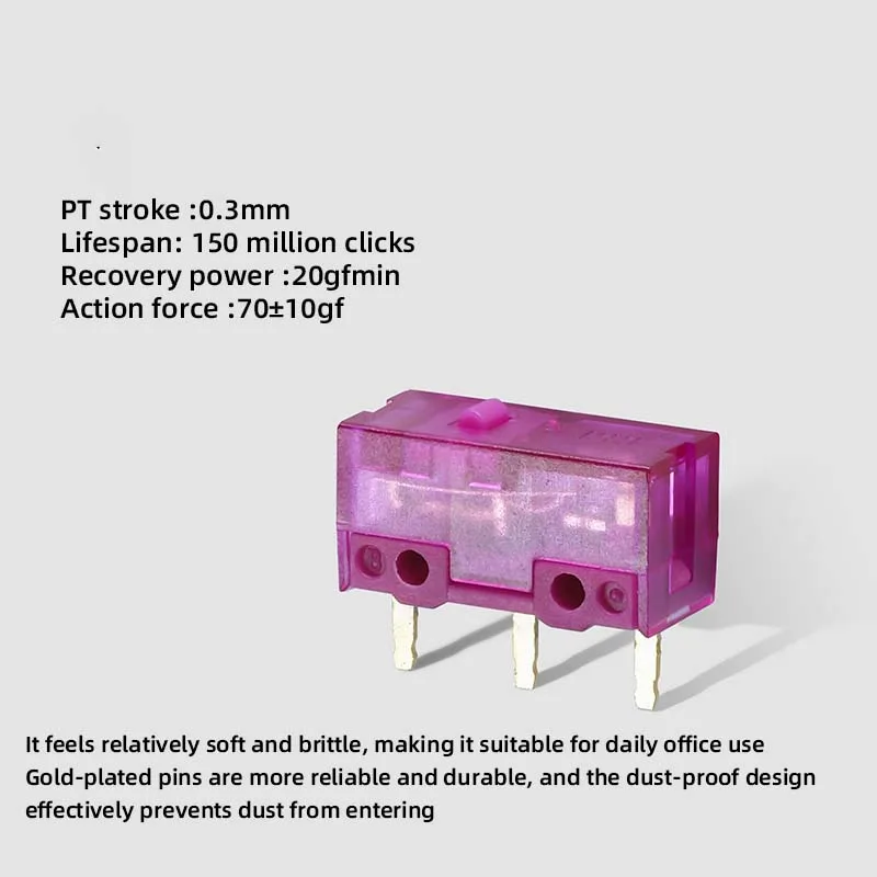 4PCS mouse microswitch of Kailong Purple Gold has 150 million microswitches and a black transparency lifespan of 100 million