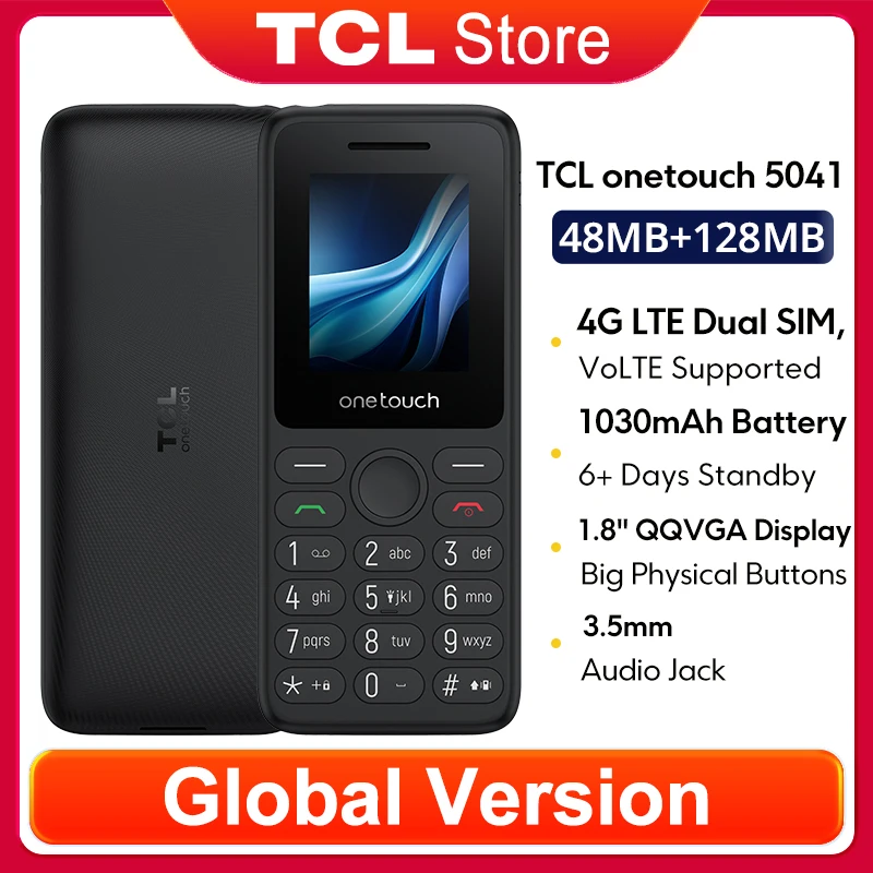 TCL OneTouch 5041 T314D variants with camera Unisoc T127 1030 mAh 64 MB Talk time (max.) 8.0 h  Stand-by (max.)8.8 days