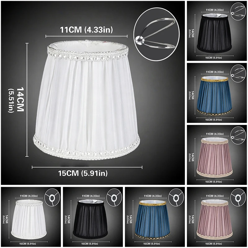 Clip On/Meson Type Cloth Chandelier Lamp Shade DIY Retro Wall Lamp Cover Modern Minimalist Fabric Bedroom Hotel Table Lampshade