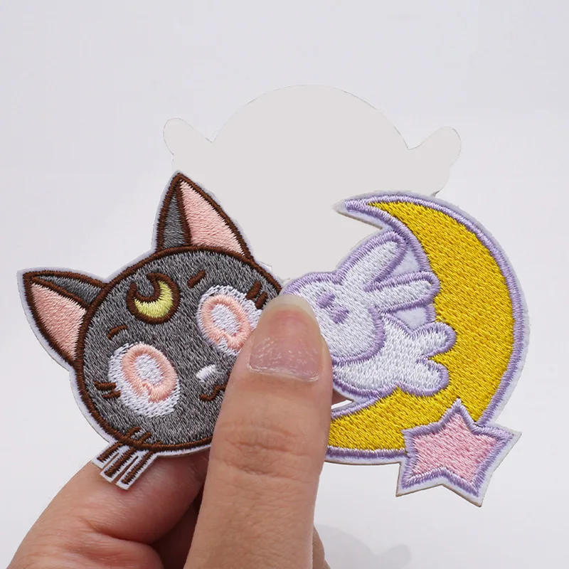 8-teiliges Set Sailor Moon Cartoon Anime Selbstklebende Gestickte Aufnäher Ohne Nähen Kleidungsreparatur-Dekoration für Handyhüllen & Taschen – Detail 4