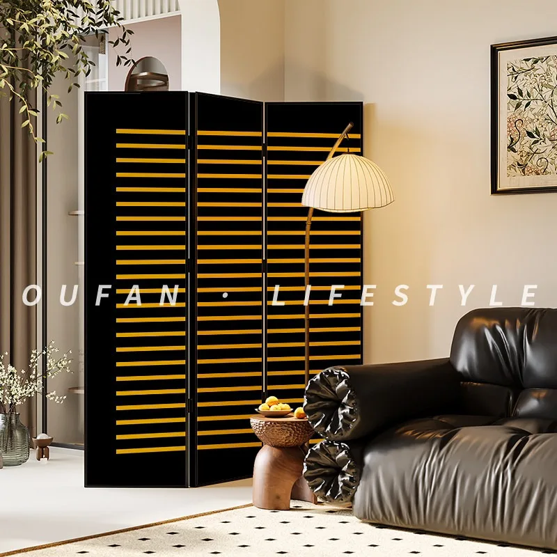 Italian-style screen partition is modern, minimalist, foldable, mobile living room, bedroom concealment, and home use. The entra