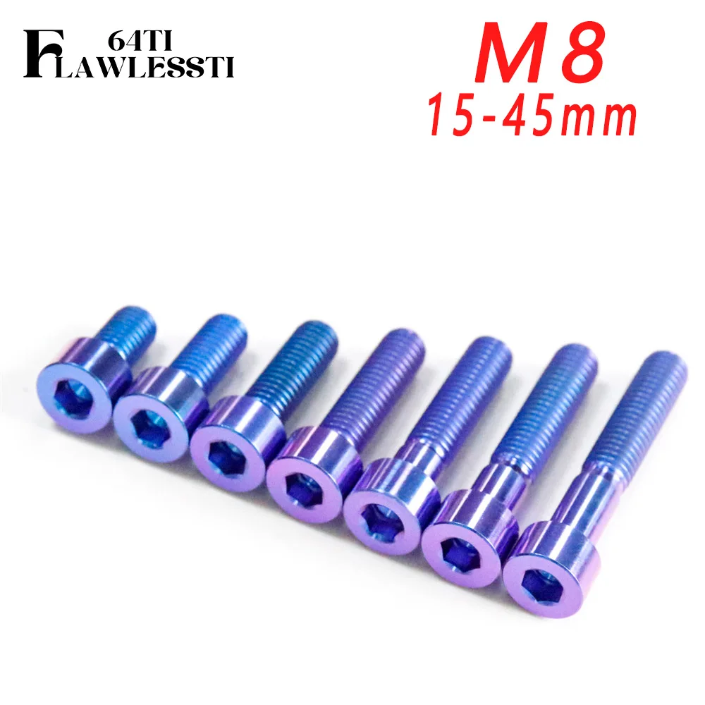 FLAWLESSTI M8×15-45 MM Gr5 Titanium Bolts Handle Bar Rear Shock Rear Bracket Brake Caliper Bolt For Forza 350 Xmax 300 Wave 125i