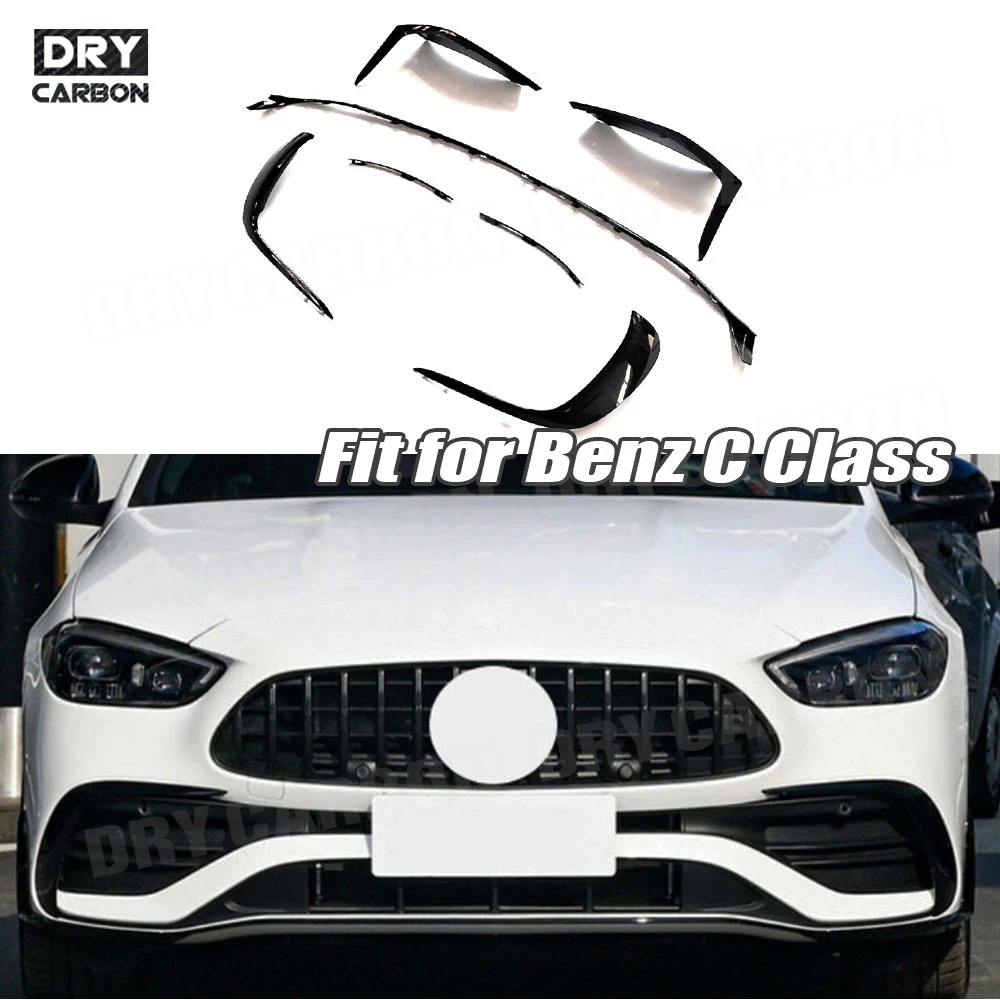 

Car Front Lip Bumper Chin Spoiler Aprons Air Vent Intake Body Kits for Mercedes Benz C Class W206 C43 AMG Sport 2023 +