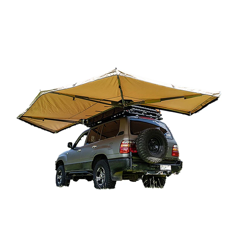 Large 270 Degree Free Standing SUV Car Awning Waterproof 4x4 3x3 Offroad With LED Light Straight Bracing Tent Style