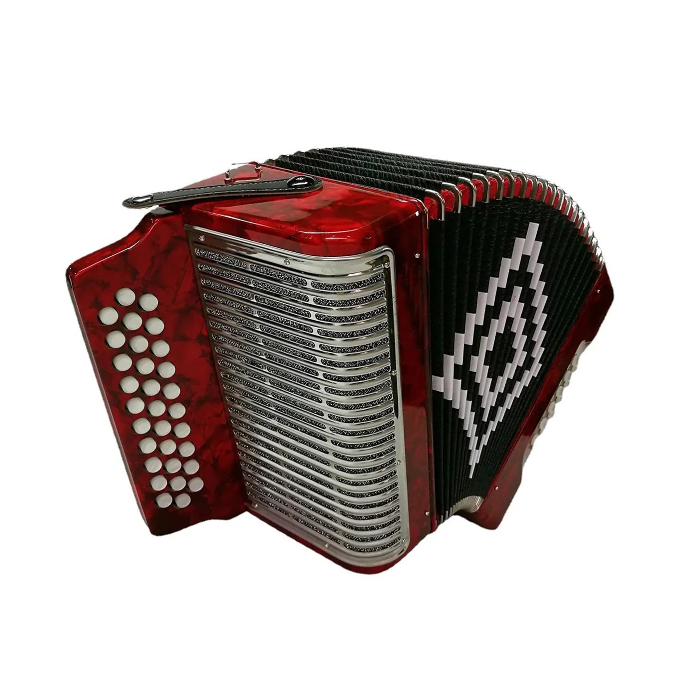 أداة الأكورديون الاحترافية ذات 12 زرًا باسًا 31 زرًا JB3112C مع أزرار خشبية باللونين الأحمر والأبيض #3