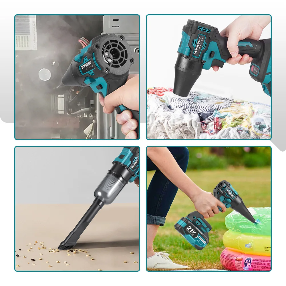 YOFIDRA 2-in-1 Bürstenloser Turbo-Gebläseventilator & Staubsauger 80000RPM Handgehaltenes Staubblasgerät für Makita 21V Akku – Detail 14