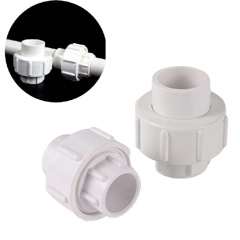 1pc PVC 20mm 25mm   Pipe Union Connector for Garden Irrigation Water Tank Joint Water Pipe Straight Connector