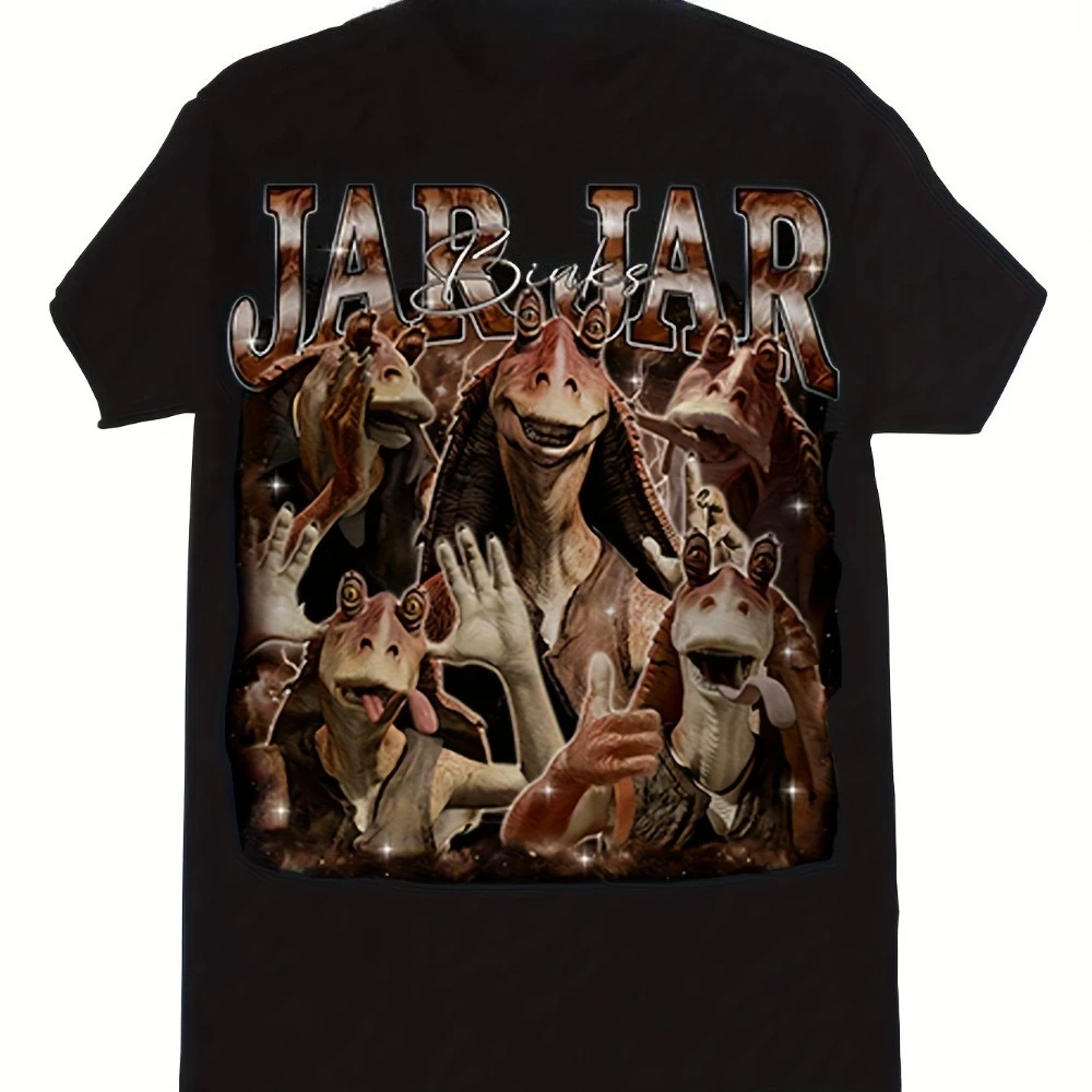 Camisa tributo vintage con jar jar Binks como un señor Sith, perfecta para los fanáticos de los años 90, camiseta de manga corta de algodón estética