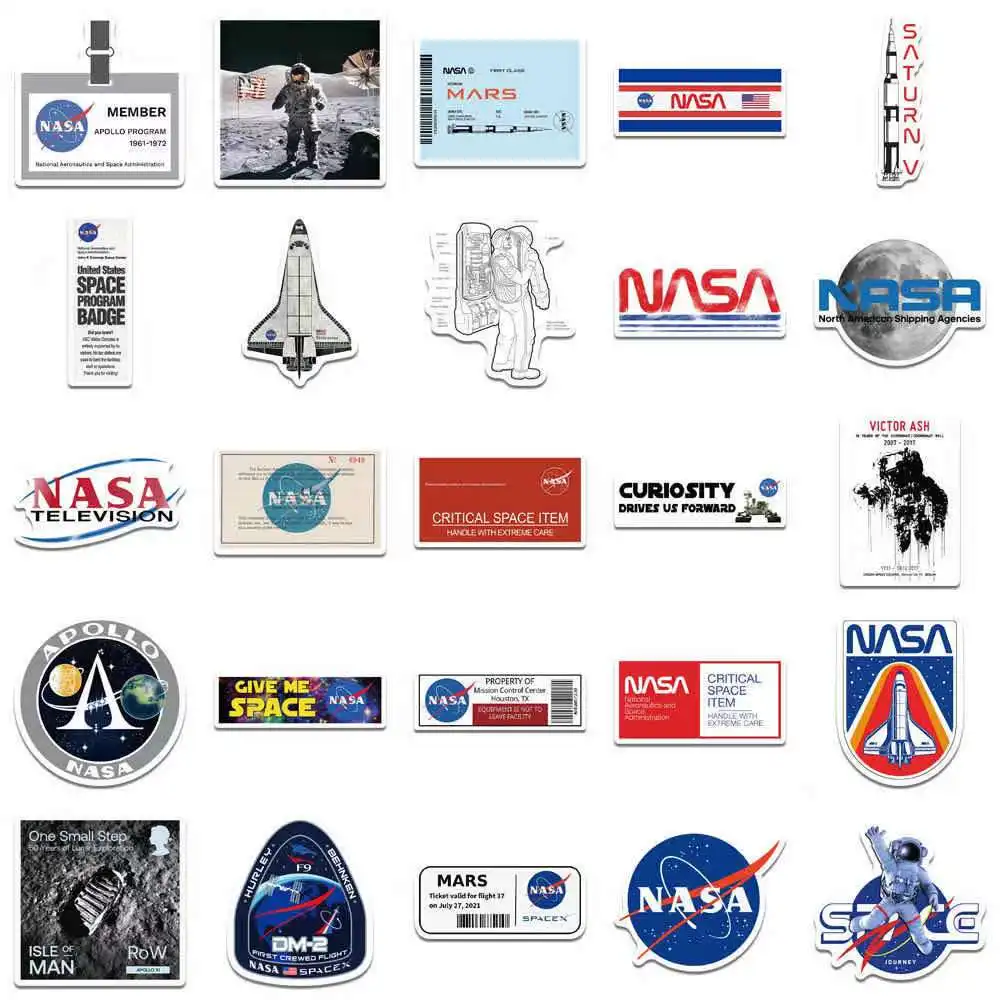 Space Astronaut Graffiti Stickers Waterproof Skateboard Travel Suitcase Phone Laptop Stickers Stationery Decal Stickers Kid Toys