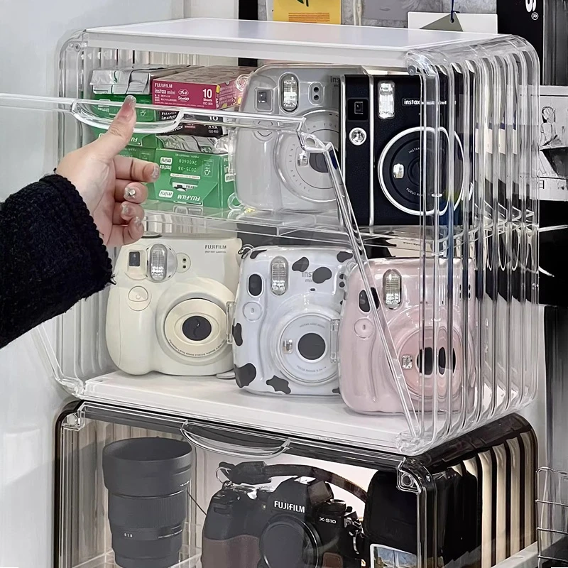 Polaroid Camera Storage Box Display Rack Transparent Digital Camera Dust Cabinet Lens Accessories Organizer Desktop Storage Box