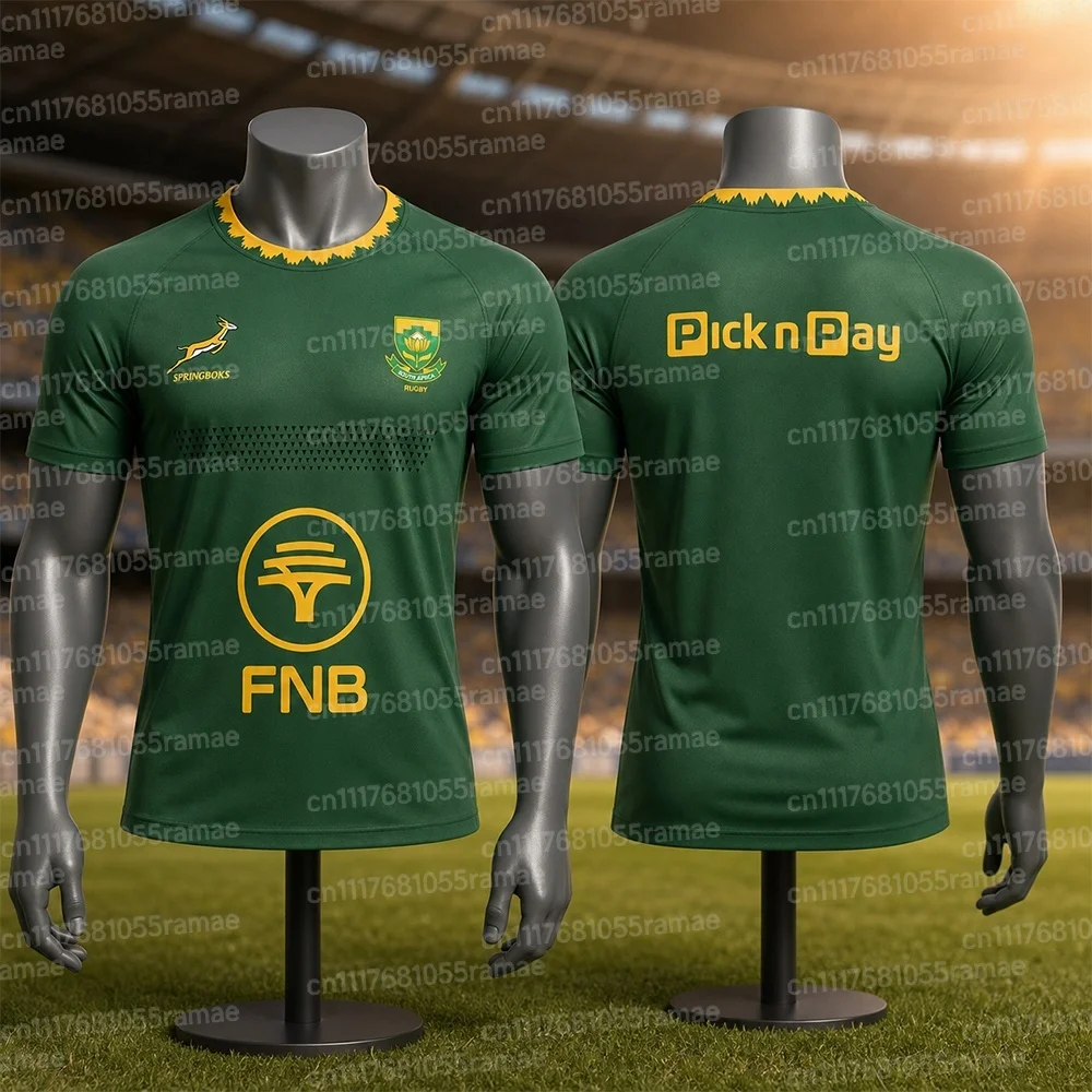 Südafrika Springboks Rugby-Trikot, Sportshirt, Springbok-Nationalmannschaft, Fan, Freizeit-Trainingsoberteil, Rugby-Uniform, passend für die ganze Familie. – Detail 7
