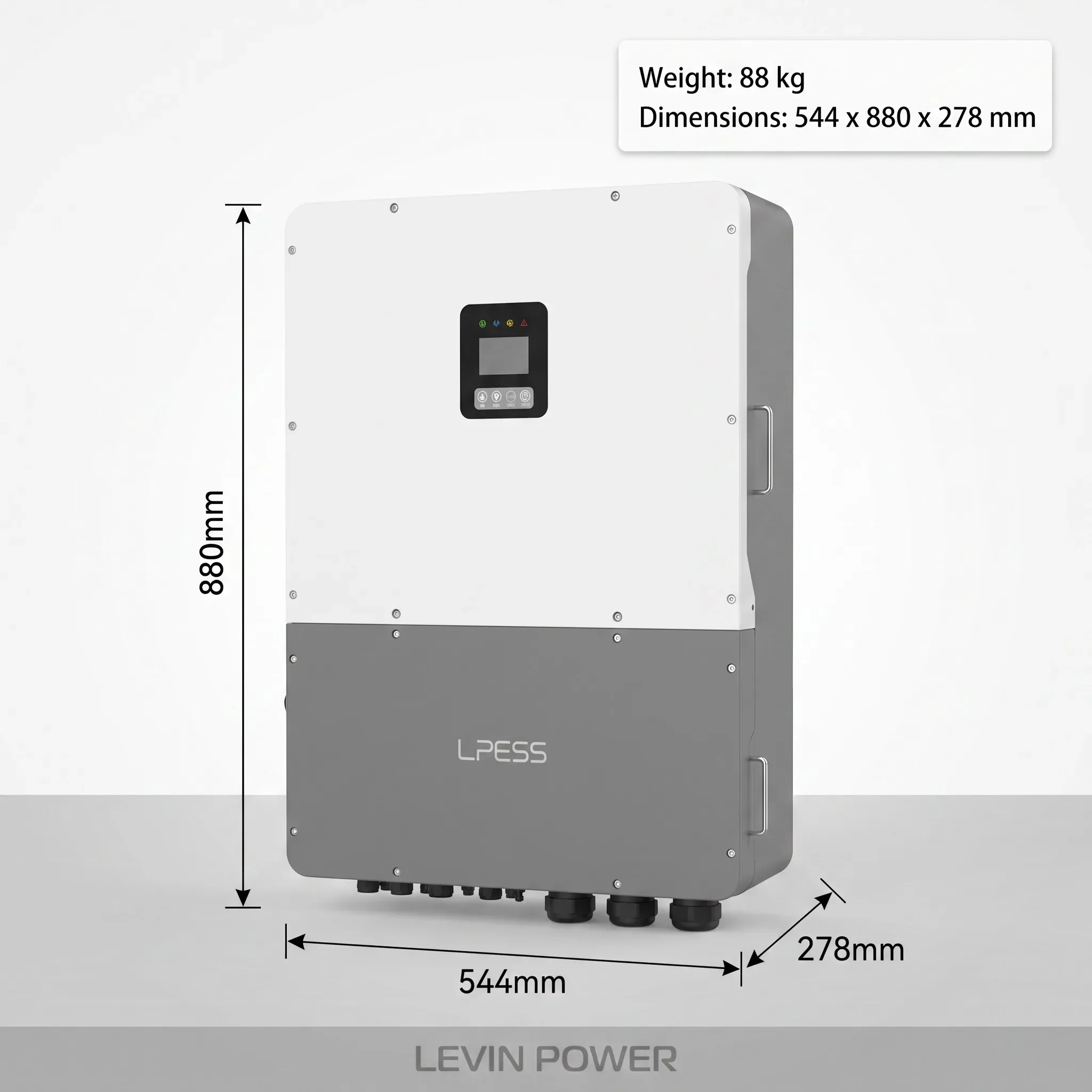 60kW Industrial Hybrid Inverter High Voltage Battery System On Grid Support 120kW Solar Input 4 MPPT IP66 Outdoor Commercial