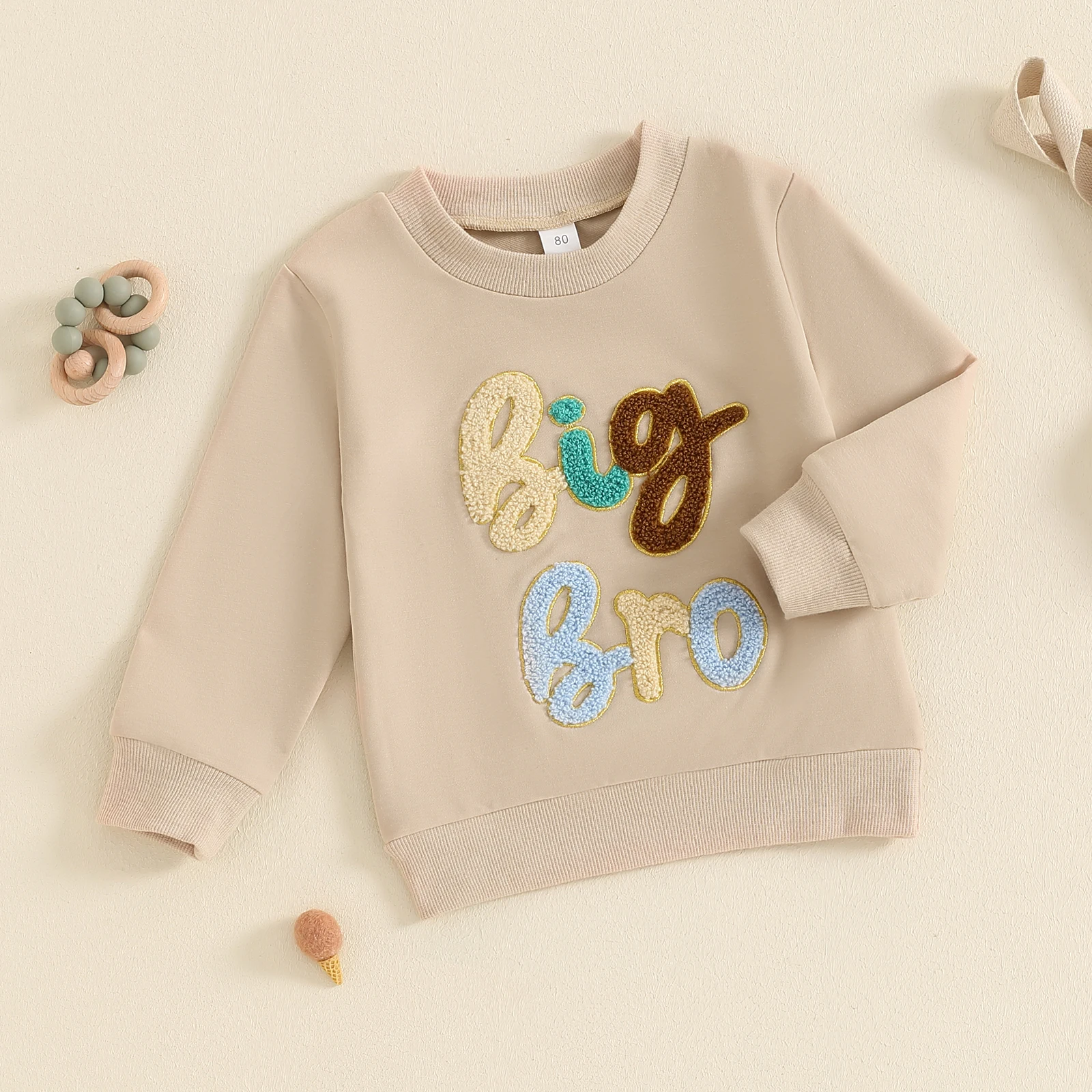 كنزة صوفية للأطفال مطرزة بأكمام طويلة ، بلوزات للصبيان الصغار ، ملابس متطابقة للأخوة ، كاجوال ، من سنة إلى 4 سنوات ، الخريف #5