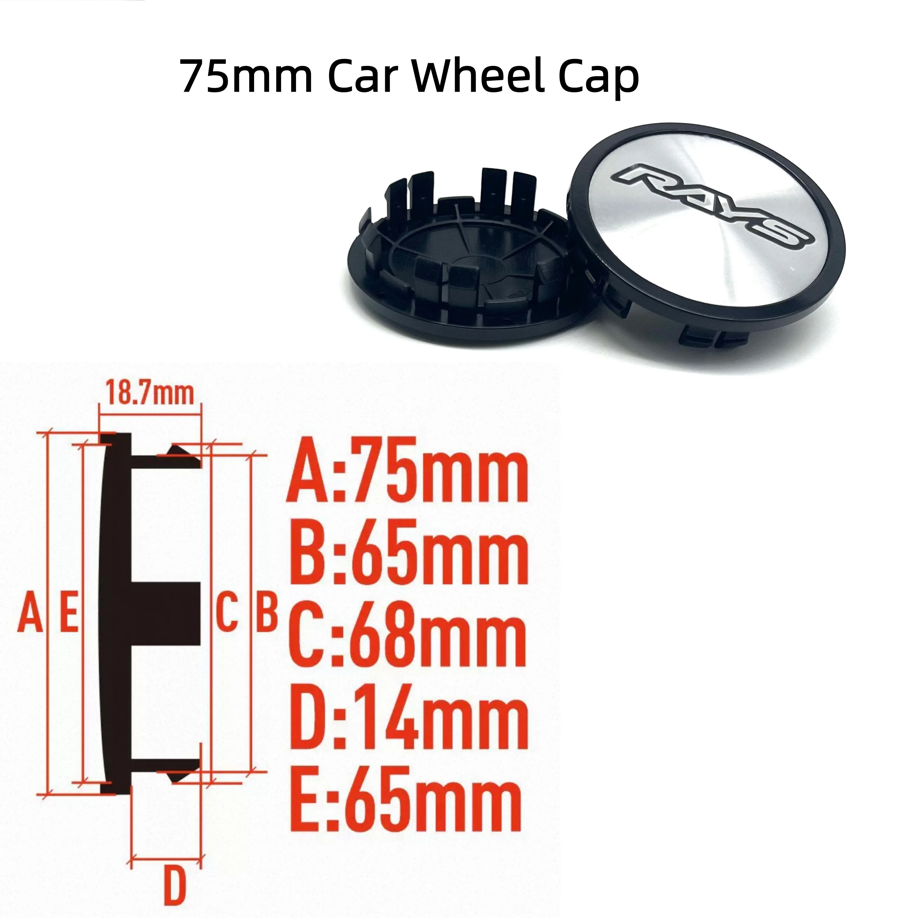 4Pcs 75mm NBZ-75 Car Wheel Center Cap Hub Cap For 3D RAYS Wheel Emblem Badge Sticker Fit For W205 W204 W212 W221 Auto Accessorie