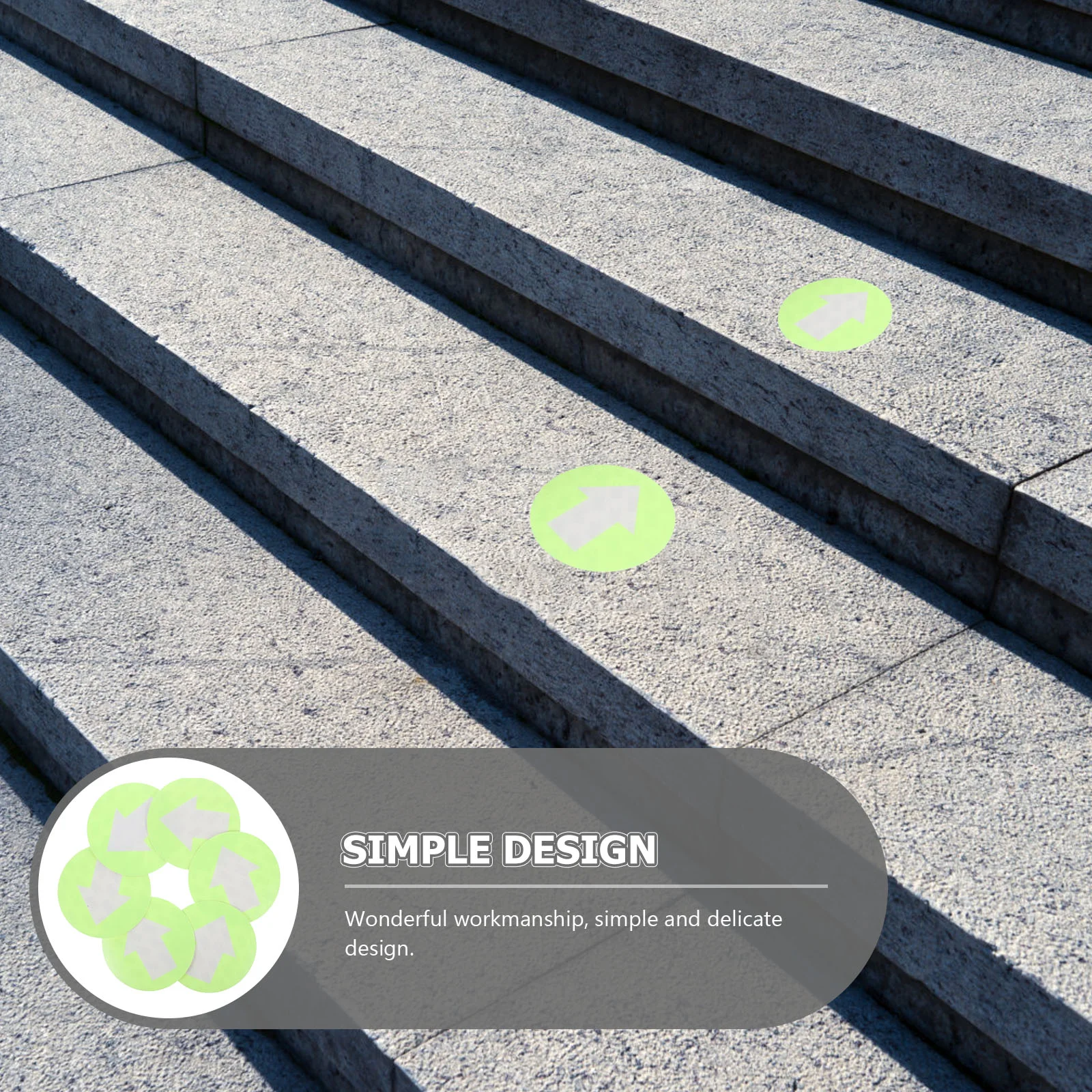 6 Pcs Indicator Smile Your Camera Sticker Reflective Sign Waterproof Stickers Arrow Markers The