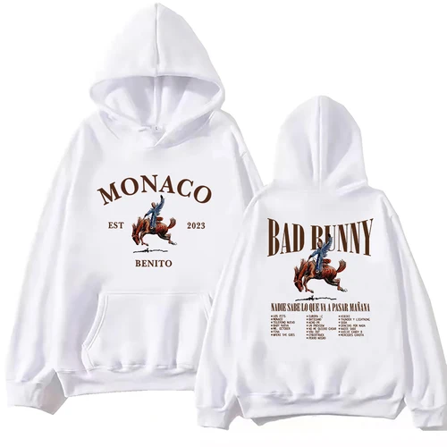 Imagen 2 del producto Sudadera con capucha Bad Bunny Monaco, jersey de Harajuku, sudadera, regalo para seguidores