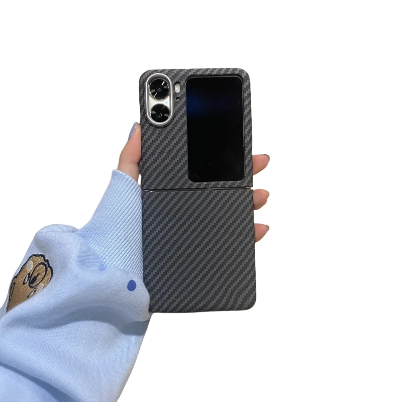 Para OPPO Find N2 N3 funda con tapa patrón de fibra de carbono cámara círculo cubierta de teléfono móvil Serie 1