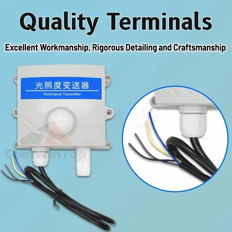 Light Sensor 0-10V 0-5V 4-20mA RS485 200000Lux 65535Lux Industrial Intensity Illumination Acquisition Transmitter