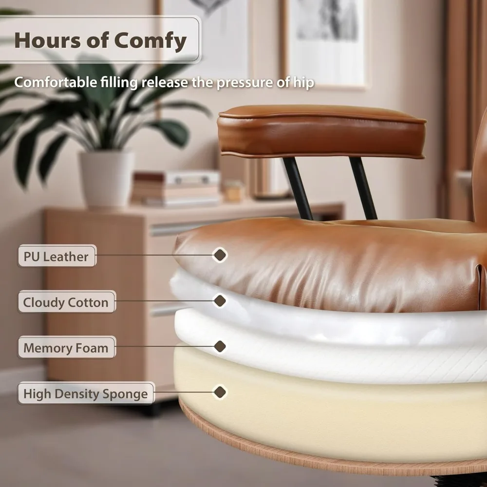 Chaise de bureau ergonomique, chaise de bureau d'ordinateur moderne du milieu du siècle, chaise de direction confortable avec siège nuageux capitonné Extra large lombaire S