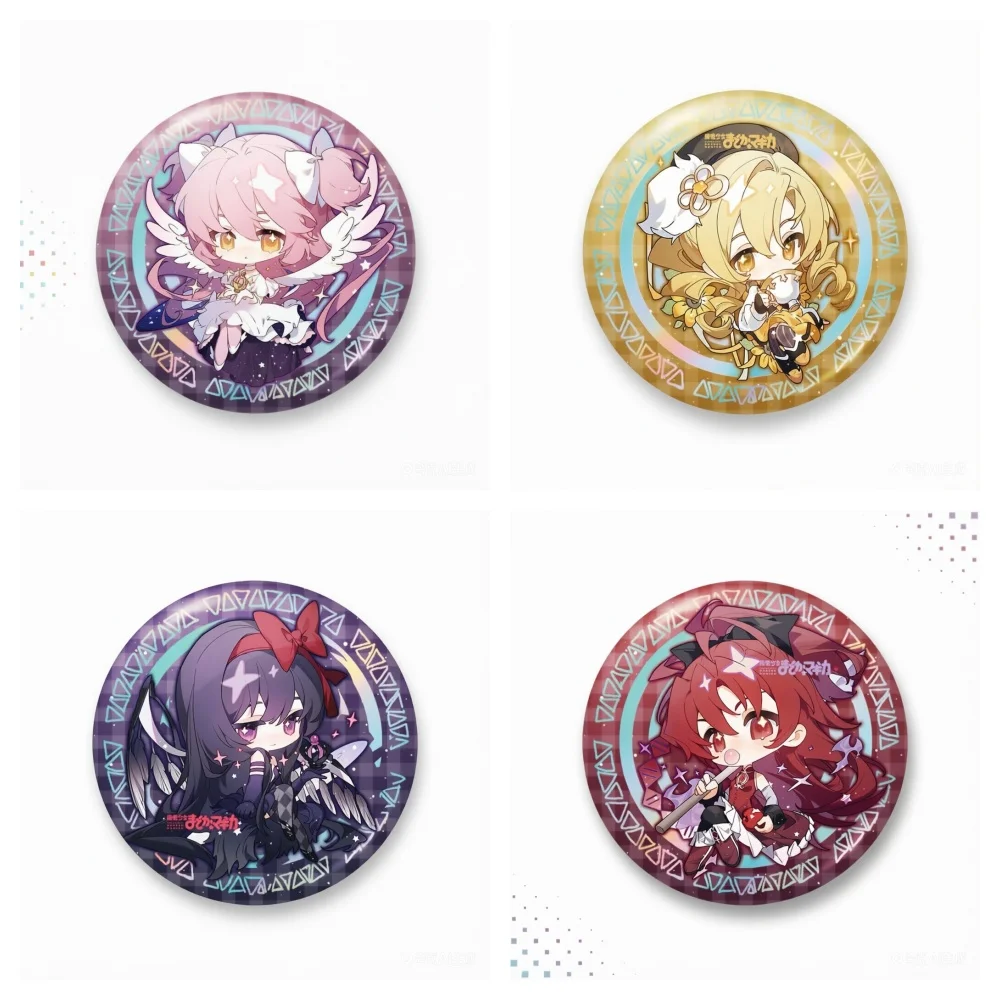 Anime Puella Magi Madoka Magica Figures Akemi Homura Tomoe Mami Cosplay Metal Laser Badge Toy Kawaii Decor Pins Brooch Fans Gift