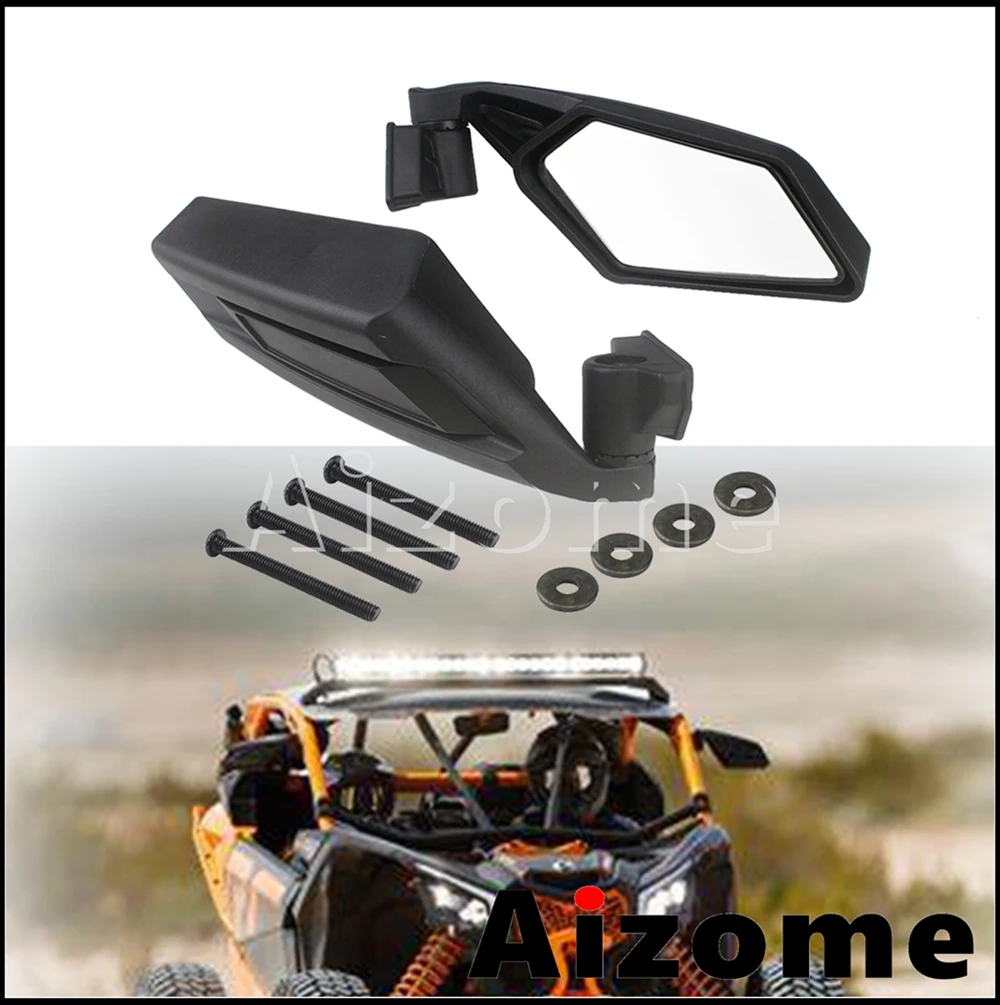 1Pair Left Right Adjustable Rearview Mirror UTV Side Rear View Mirrors For Can-am Maverick X3 MAX X RS DS Turbo R 2017 2018 2019