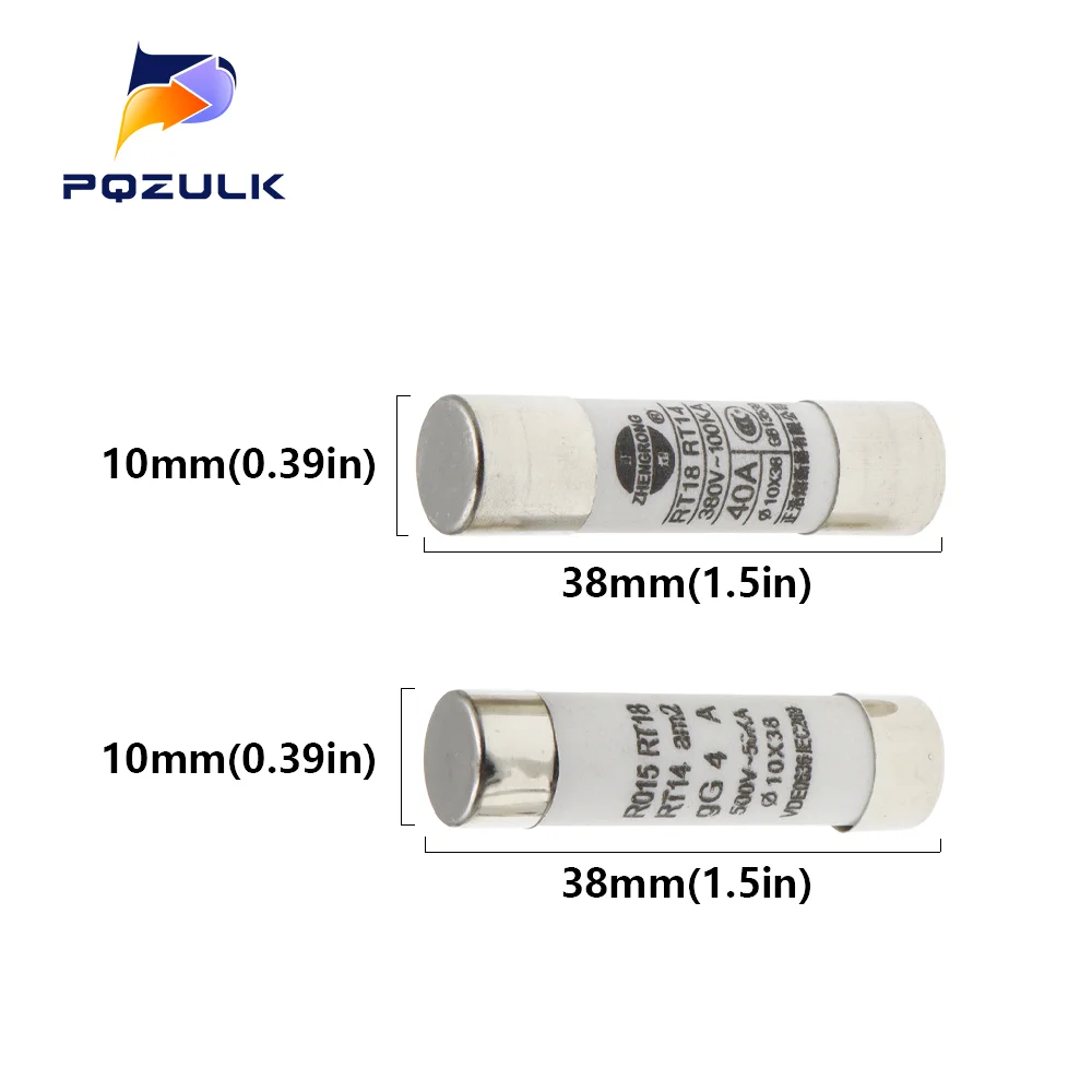 5PCS Fast blow Ceramic Fuse 10X38MM Fuse 380V/500V 1A 2A 3A 4A 5A 6A 8A 10A 16A 20A 25A 32A 40A 50A