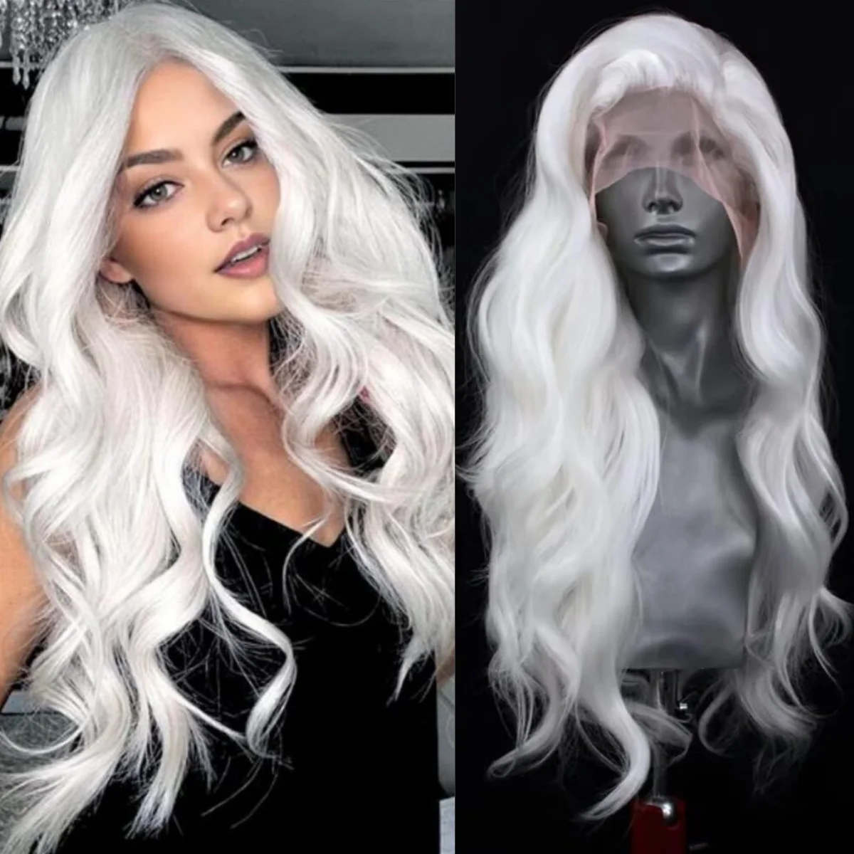 

Body Wave Lace Front Wig White 13x4 HD Lace Wigs Heat Resistant Daily Party Cosplay wigs Glueless For Woman On Clearance Sale